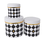 Set 3 cutii rotunde cu imprimeu